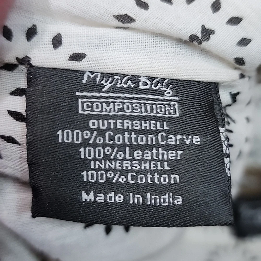 Myra Bag leather cotton geometric bag - Picture 7 of 9